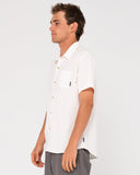 RUSTY Overtone Short Sleeve Linen Shirt - Whisper White