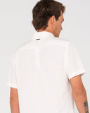 RUSTY Overtone Short Sleeve Linen Shirt - Whisper White