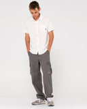 RUSTY Overtone Short Sleeve Linen Shirt - Whisper White