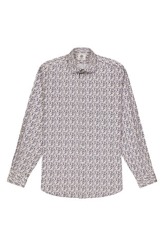 CAMBRIDGE Parkdale FCU334 L/S Floral Print Shirt - Taupe