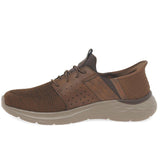 SKECHERS GARNER NEWICK 210803 Slip-Ins Relaxed Fit - DARK BROWN / SYNTHETIC