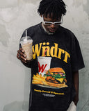 WNDRR WITH FRIES VINTAGE FIT TEE - WASHED BLACK