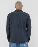 Rusty Overtone L/S Linen Shirt - Navy Blue