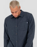 Rusty Overtone L/S Linen Shirt - Navy Blue