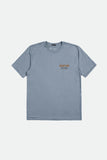 BRIXTON HARVESTER S/S TAILORED TEE - Dusty Blue