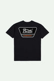 BRIXTON Linwood S/S Standard T-Shirt - Black/Orange/White