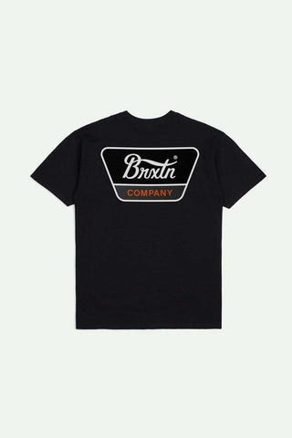 BRIXTON Linwood S/S Standard T-Shirt - Black/Orange/White