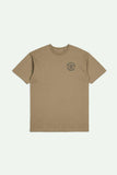 BRIXTON OATH V S/S STANDARD TEE - Tiger's Eye/Navy/Mahogany