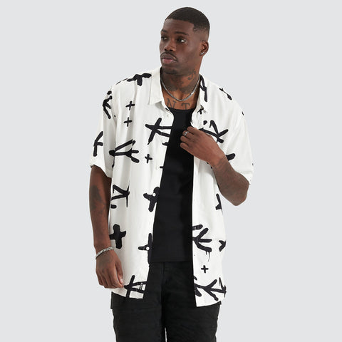 KISS CHACEY Captor Party Shirt White/Black