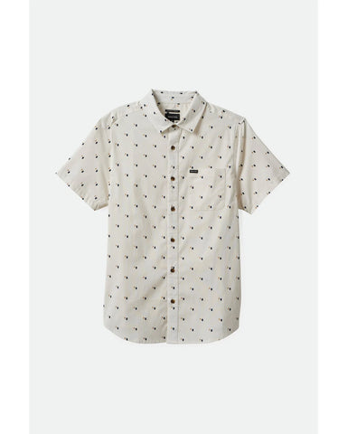 BRIXTON CHARTER PRINT S/S SHIRT- OFF WHITE/TIPPING SQUARE