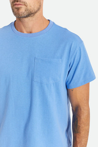 BRIXTON PREMIUM COTTON S/S POCKET TEE - Sky Blue