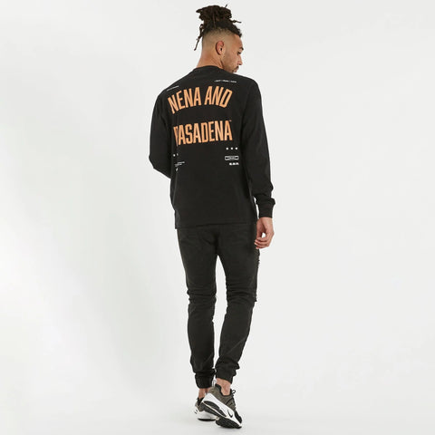 NENA AND PASADENA Domain Relaxed L/S Tee - Black