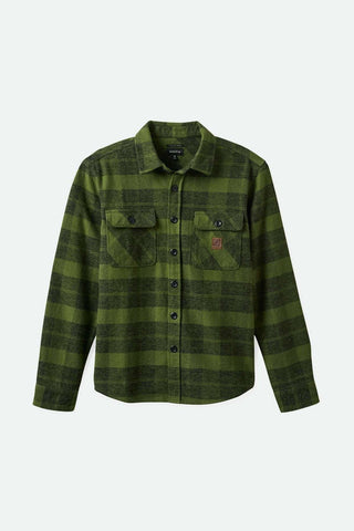 BRIXTON Bowery Heavy Weight LS Flannel - Cypress Green/Black