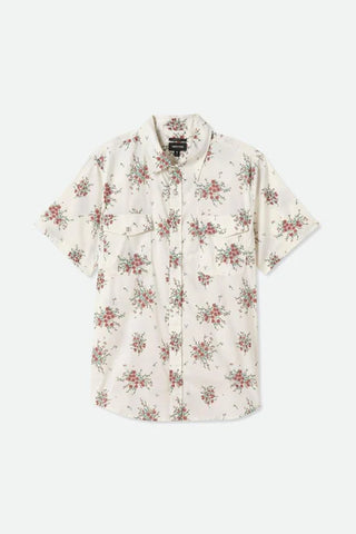 BRIXTON WAYNE STRETCH S/S WOVEN SHIRT - Off White Wild Floral