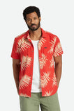 BRIXTON CHARTER PRINT S/S WOVEN - Aloha Red/Palm Leaf