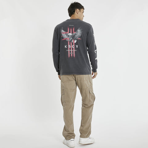 KISS CHACEY Last Chapter Heavy Relaxed Long Sleeve T-Shirt - Pigment Black