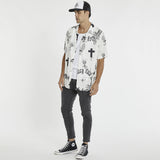KISS CHACEY Medina Relaxed Short Sleeve Shirt - Black/White