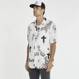 KISS CHACEY Medina Relaxed Short Sleeve Shirt - Black/White