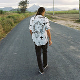 KISS CHACEY Medina Relaxed Short Sleeve Shirt - Black/White