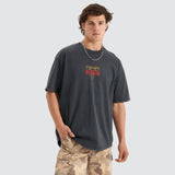 NENA AND PASADENA Outlaws Heavy Box Fit Scoop Tee Pigment Anthracite Black