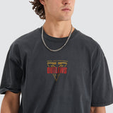NENA AND PASADENA Outlaws Heavy Box Fit Scoop Tee Pigment Anthracite Black