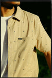 BRIXTON CHARTER PRINT S/S WOVEN SHIRT - Sand Pyramid