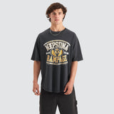 NENA AND PASADENA Rampage Heavy Box Fit Scoop T-Shirt - Pigment Black