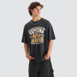 NENA AND PASADENA Rampage Heavy Box Fit Scoop T-Shirt - Pigment Black