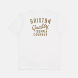 BRIXTON HUBAL RELAXED TEE - White/Brass