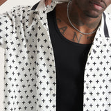 KISS CHACEY STAMP RELAXED RESORT SHIRT - Black/White