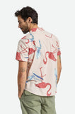 BRIXTON Charter Print SS Shirt - Coral Pink/Dusty Cedar/Canal B