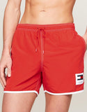 TOMMY HILFIGER UM0UM03149_XM9 Contrast Mid Length Slim Swim Shorts - Hot Heat