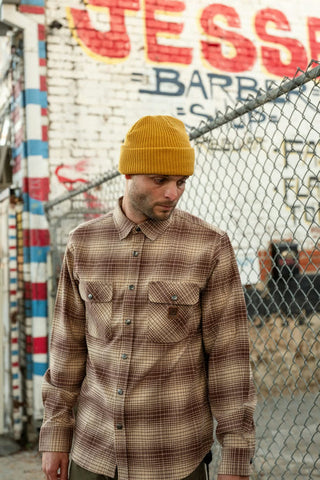 BRIXTON Builders Bowery Stretch Water Resistant L/S Flannel - Pine Needle/Sunbaked