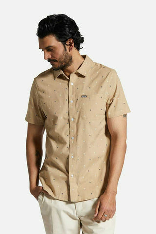BRIXTON CHARTER PRINT S/S WOVEN SHIRT - Sand Pyramid