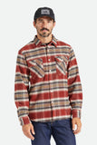 BRIXTON BOWERY STRETCH L/S UTILITY FLANNEL - Burnt Henna/Bright Gold/Black