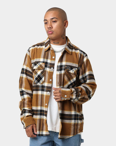 BRIXTON BOWERY L/S FLANNEL - Medal Bronze