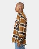BRIXTON BOWERY L/S FLANNEL - Medal Bronze