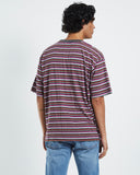 BRIXTON HILT BOXY ALPHA LINE TEE - Viva Stripe