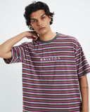 BRIXTON HILT BOXY ALPHA LINE TEE - Viva Stripe