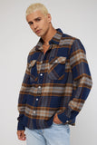 BRIXTON BOWERY L/S FLANNEL - Joe Blue