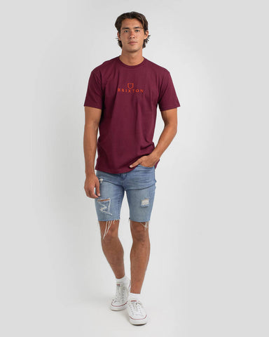 BRIXTON Alpha Thread Tee - Burgundy