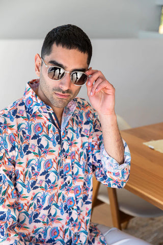 Jimmy Stuart POETRY FLORAL L/S SHIRT - Pink/Blue