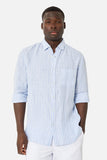 INDUSTRIE The Orwell Linen L/s Shirt - Sky/White