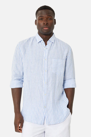 INDUSTRIE The Orwell Linen L/s Shirt - Sky/White