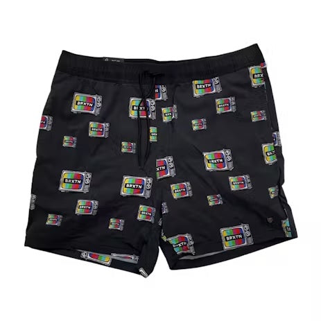 BRIXTON VOYAGE SHORT - Black Service Print