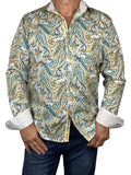 Jimmy Stuart EDEN PAISLEY L/S SHIRT - Beige/Green