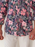 Jimmy Stuart HIBISCUS HAWAIIAN L/S SHIRT - Pink/Navy