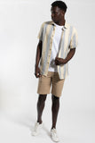 James Harper JHS389 MULTI STRIPE S/S SHIRT - Khaki