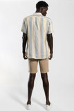 James Harper JHS389 MULTI STRIPE S/S SHIRT - Khaki