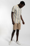 James Harper JHS389 MULTI STRIPE S/S SHIRT - Khaki